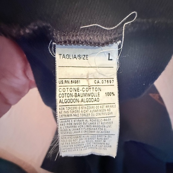 Sisley Black/Red Logo front Long Sleeve Top Size Large MSRP $195 - Picture 7 of 9